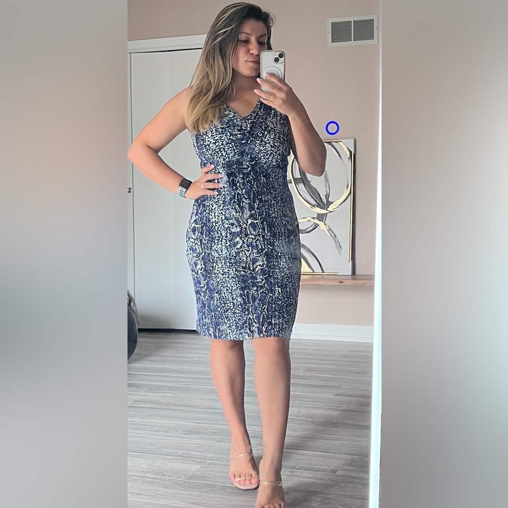 NWTT Tory Burch dress, blue animal print, fits classy on !